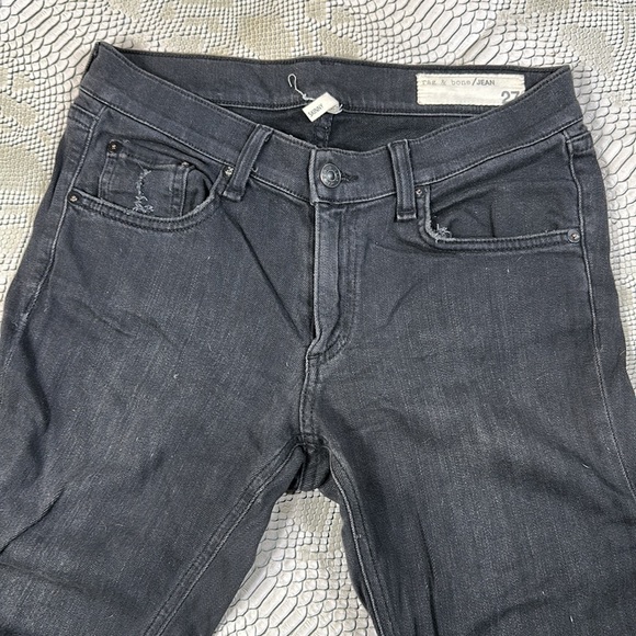 Rag and bone black super soft distressed skinny jeans - Picture 2 of 6